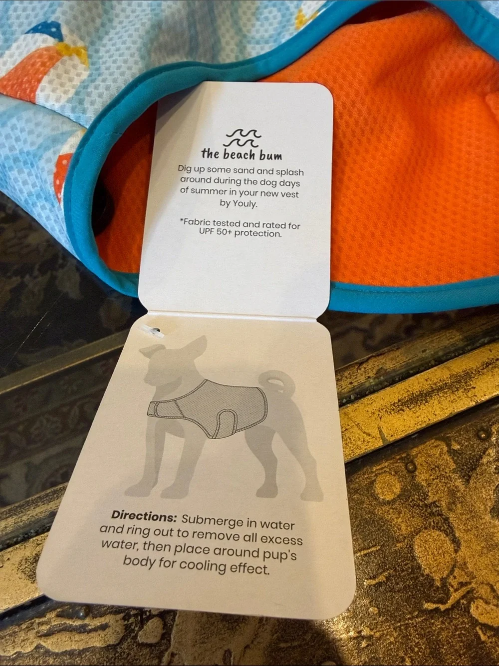 NWT Youly Various Sizes Dog Beach Bum Cooling Vest - Blue with Beach Ball Print